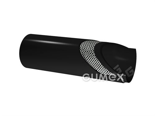 Tlaková hadice na vzduch pro huštění pneumatik, 4/11mm, 20bar, PVC/PVC s lesklým povrchem, -5°C/+60°C, černá